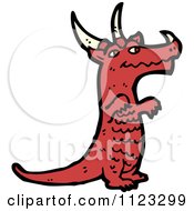 Fantasy Cartoon Of A Red Dragon 2 Royalty Free Vector Clipart