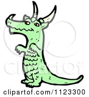 Fantasy Cartoon Of A Green Dragon 2 Royalty Free Vector Clipart