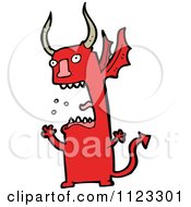 Fantasy Cartoon Of A Red Devil Dragon Monster 4 Royalty Free Vector Clipart