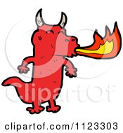 Fantasy Cartoon Of A Red Dragon 5 Royalty Free Vector Clipart