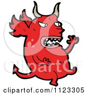 Fantasy Cartoon Of A Red Devil Dragon Monster 3 Royalty Free Vector Clipart