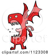 Fantasy Cartoon Of A Red Dragon Monster Or Alien Royalty Free Vector Clipart