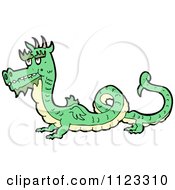 Fantasy Cartoon Of A Green Dragon 4 Royalty Free Vector Clipart