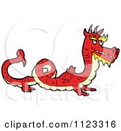 Fantasy Cartoon Of A Red Dragon 4 Royalty Free Vector Clipart