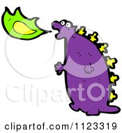 Fantasy Cartoon Of A Purple Dragon Royalty Free Vector Clipart
