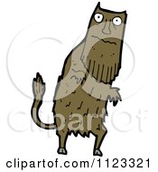 Fantasy Cartoon Of A Brown Monster Or Alien Royalty Free Vector Clipart by lineartestpilot