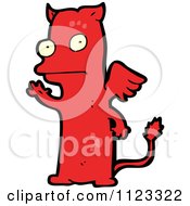 Fantasy Cartoon Of A Red Devil Monster Or Alien Royalty Free Vector Clipart by lineartestpilot