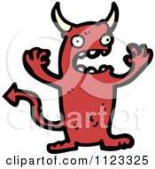 Fantasy Cartoon Of A Red Devil Monster 1 Royalty Free Vector Clipart