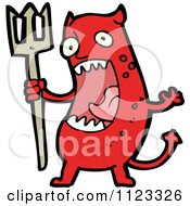 Fantasy Cartoon Of A Red Devil Monster 8 Royalty Free Vector Clipart