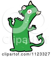 Fantasy Cartoon Of A Green Devil Monster 7 Royalty Free Vector Clipart