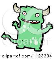 Fantasy Cartoon Of A Green Devil Monster 9 Royalty Free Vector Clipart