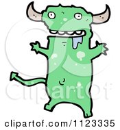 Fantasy Cartoon Of A Green Devil Monster 10 Royalty Free Vector Clipart