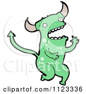 Fantasy Cartoon Of A Green Devil Monster 11 Royalty Free Vector Clipart