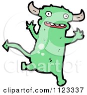 Fantasy Cartoon Of A Green Devil Monster 12 Royalty Free Vector Clipart