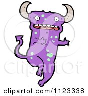 Fantasy Cartoon Of A Purple Devil Monster Royalty Free Vector Clipart