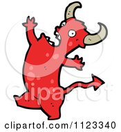 Fantasy Cartoon Of A Red Devil Monster Or Alien Royalty Free Vector Clipart