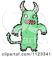 Fantasy Cartoon Of A Green Devil Monster 2 Royalty Free Vector Clipart