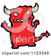 Fantasy Cartoon Of A Red Devil Monster 5 Royalty Free Vector Clipart