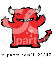Fantasy Cartoon Of A Red Devil Monster 6 Royalty Free Vector Clipart