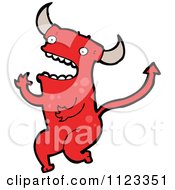 Fantasy Cartoon Of A Red Devil Monster 7 Royalty Free Vector Clipart