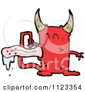 Fantasy Cartoon Of A Red Devil Monster 23 Royalty Free Vector Clipart