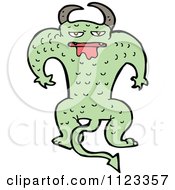 Fantasy Cartoon Of A Green Devil Monster 15 Royalty Free Vector Clipart
