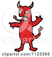 Fantasy Cartoon Of A Red Devil Monster 2 Royalty Free Vector Clipart by lineartestpilot