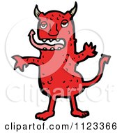 Fantasy Cartoon Of A Red Devil Monster 3 Royalty Free Vector Clipart by lineartestpilot