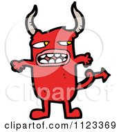 Fantasy Cartoon Of A Red Devil Monster 25 Royalty Free Vector Clipart by lineartestpilot