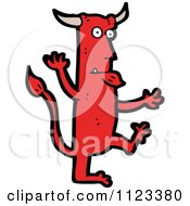 Fantasy Cartoon Of A Red Devil Monster 24 Royalty Free Vector Clipart by lineartestpilot