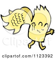 Fantasy Cartoon Of A Yellow Angel Royalty Free Vector Clipart by lineartestpilot
