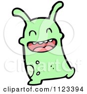 Fantasy Cartoon Of A Green Alien Or Monster Royalty Free Vector Clipart by lineartestpilot