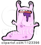 Fantasy Cartoon Of A Purple Monster Slug Royalty Free Vector Clipart by lineartestpilot