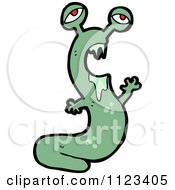Fantasy Cartoon Of A Green Slug Royalty Free Vector Clipart