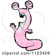 Fantasy Cartoon Of A Pink Monster Slug Royalty Free Vector Clipart