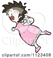 Fantasy Cartoon Of A Fairy In A Pink Dress Royalty Free Vector Clipart