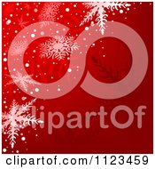 Poster, Art Print Of Red Snowflake Winter Christmas Background