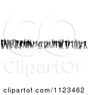 Clipart Of A Silhouetted Crowd Of Dancers 21 Royalty Free Vector Illustration