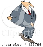 Cartoon Of A Businessman Needing To Use The Restroom Royalty Free Vector Clipart