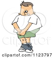 Cartoon Of A Boy Needing To Use The Restroom Royalty Free Vector Clipart