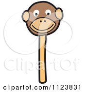 Cartoon Of A Monkey Cake Pop Dessert Royalty Free Vector Clipart