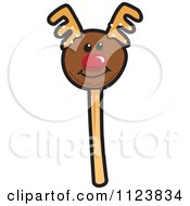 Cartoon Of A Reindeer Cake Pop Dessert Royalty Free Vector Clipart