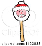 Cartoon Of A Santa Cake Pop Dessert Royalty Free Vector Clipart by Mascot Junction