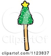 Cartoon Of A Christmas Tree Cake Pop Dessert Royalty Free Vector Clipart