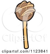 Cartoon Of A Chocolate Cake Pop Dessert Royalty Free Vector Clipart
