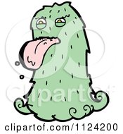 Poster, Art Print Of Green Hairy Alien Or Halloween Monster