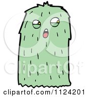 Fantasy Cartoon Of A Green Hairy Alien Or Halloween Monster Royalty Free Vector Clipart by lineartestpilot