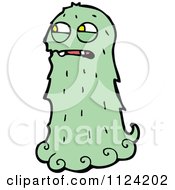 Poster, Art Print Of Green Hairy Alien Or Halloween Monster