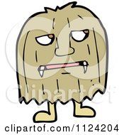 Fantasy Cartoon Of A Brown Hairy Halloween Monster Royalty Free Vector Clipart by lineartestpilot