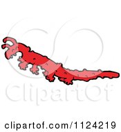 Fantasy Cartoon Of A Red Monster Or Alien Royalty Free Vector Clipart